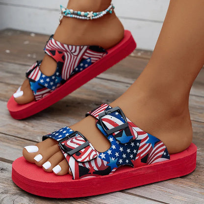 Women Slippers Lightweight Slippers New Mixed Colors Buckle Women Sandals Casual Beach Slippers House Shoes Designer Flat Shoes
