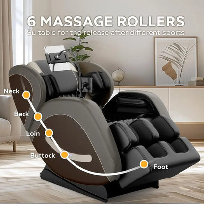 Massage Chair ull Body with Heat, Zero Gravity Shiatsu Massage Recliner Chair,5 Auto es, 6 ix Rollers,oot Massage,Customized