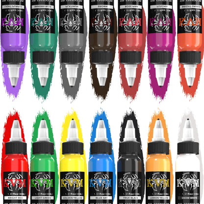 KVM 1oz (30ml) 7/14 Colors Professional Tattoo ink for Body Art Natural Plant Micro Pigment Permanent Tattoo Ink For Body Paint