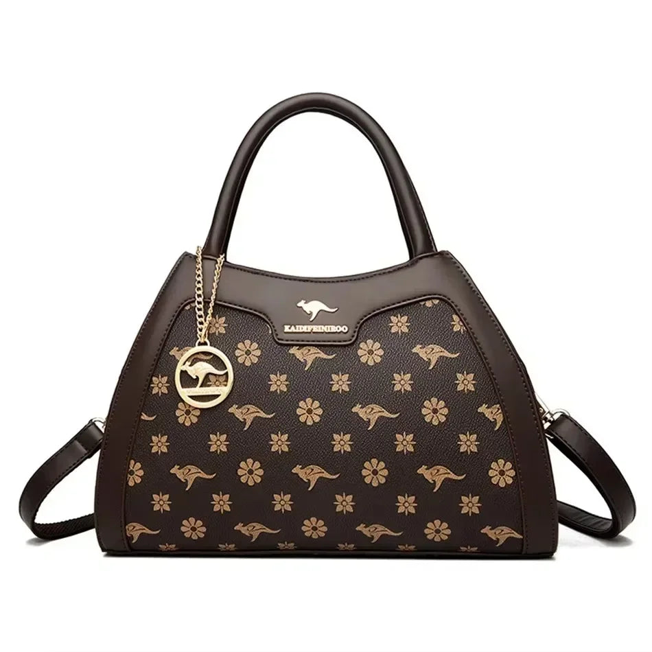 Luxury Handbag Fashion Print Large Capacity Soft Leather Women Shoulder Crossbody Bag Leisure Designer Ladies Purses and Handbag