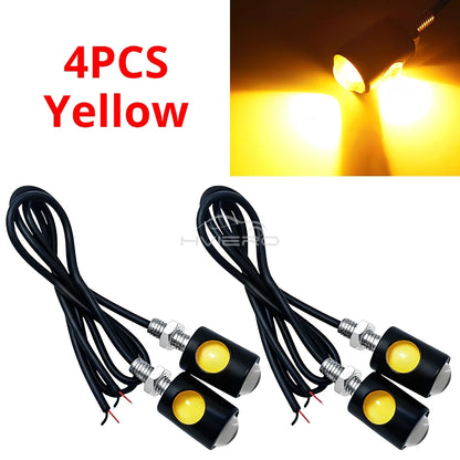 1/2/4/10pc Car Motorcycle Eagle Eye Led Daytime Running Light Super Bright Turn Signal License Plate Tail Reverse Clearance Lamp