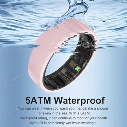 Smart Couple Ring Bluetooth Connection Multiple Sports Modes Pedometer Fitness Rings Heart Rate Sleep Monitoring 5ATM Waterproof