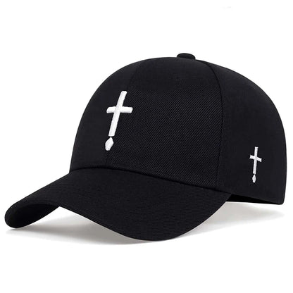Unisex Simple Cross Water Drop Embroidery Baseball Caps Spring and Autumn Outdoor Adjustable Casual Hat Sunscreen Hat