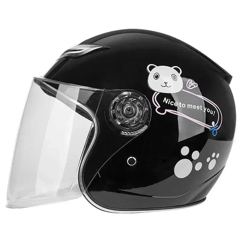 Cartoon Children Helmet With Pattern Four Seasons Safety Protection Child Outdoor Sports Motorcycle Open Face Cute