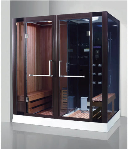 Customization Modern Dry Wet Steam Shower Room Outdoor Sauna Cabin Combos Steam Shower Full Spectrum Far Infrared Sauna Bath Woo