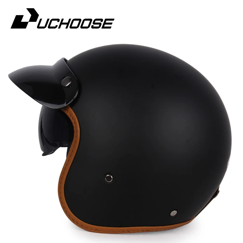 DOT Certificated Retro Motorcycle Helmet Cafe Racer Open Face Casco Moto Motorcycle Accessories Men Moto Helmets
