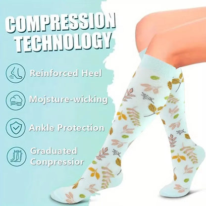4 Pairs of Compression Socks Men Women Medical Varicose Veins Nursing Socks For Outdoor Running Pregnant Sports Socks
