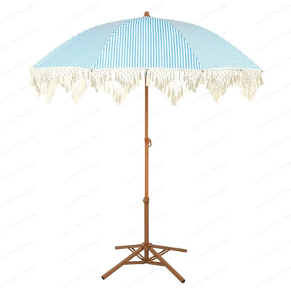 Seaside Resort Beach Umbrella Courtyard Tassel Sun Umbrella Pool Sun Protection Terrace Shade