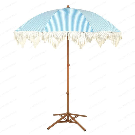 Seaside Resort Beach Umbrella Courtyard Tassel Sun Umbrella Pool Sun Protection Terrace Shade