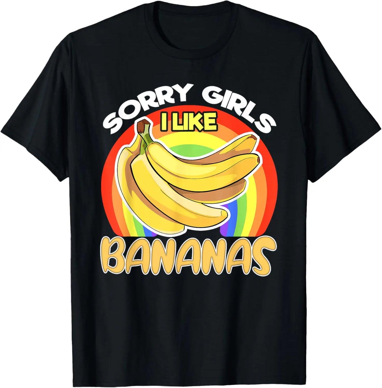 "Sorry Girl I Love Banana" Fun LGBTQ Gay Pride T-shirts Men Short Sleeve Fashion Streetwear Tshirts