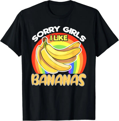 "Sorry Girl I Love Banana" Fun LGBTQ Gay Pride T-shirts Men Short Sleeve Fashion Streetwear Tshirts