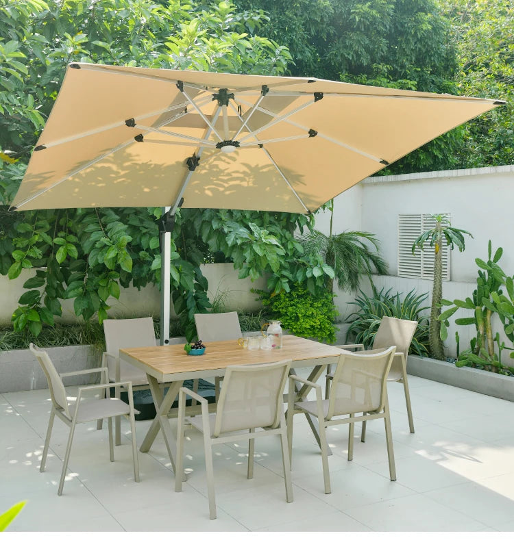 LED Roman Umbrella, Sunshade, Rainproof, UV Protection,Thickened Material, Aluminum Alloy Columns, Rotatable, Outdoor Umbrella