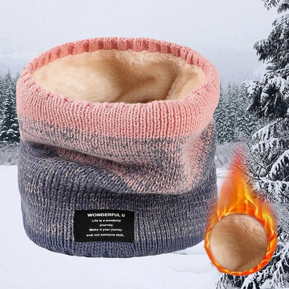 Winter Scarf for Men Fleece Ring Bandana Knitted Warm Solid Scarf Women Neck Warmer Thick Cashmere Hot Handkerchief Ski Mask