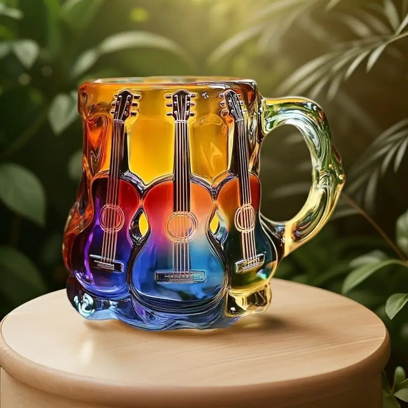Guitar Coffee Mugs Glasses Novelty Music Note Cup Latte Milk Hot Cocoa Beverages cup Guitar Mug Novelty Music Themed Mug Cups