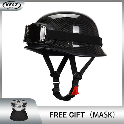 Newest Trend Motocycle Helmets Carbon Fiber Half Face Helmet Ultra Lightweight Carbon Shell Safety Cap DOT Approved 1/2 Helmet