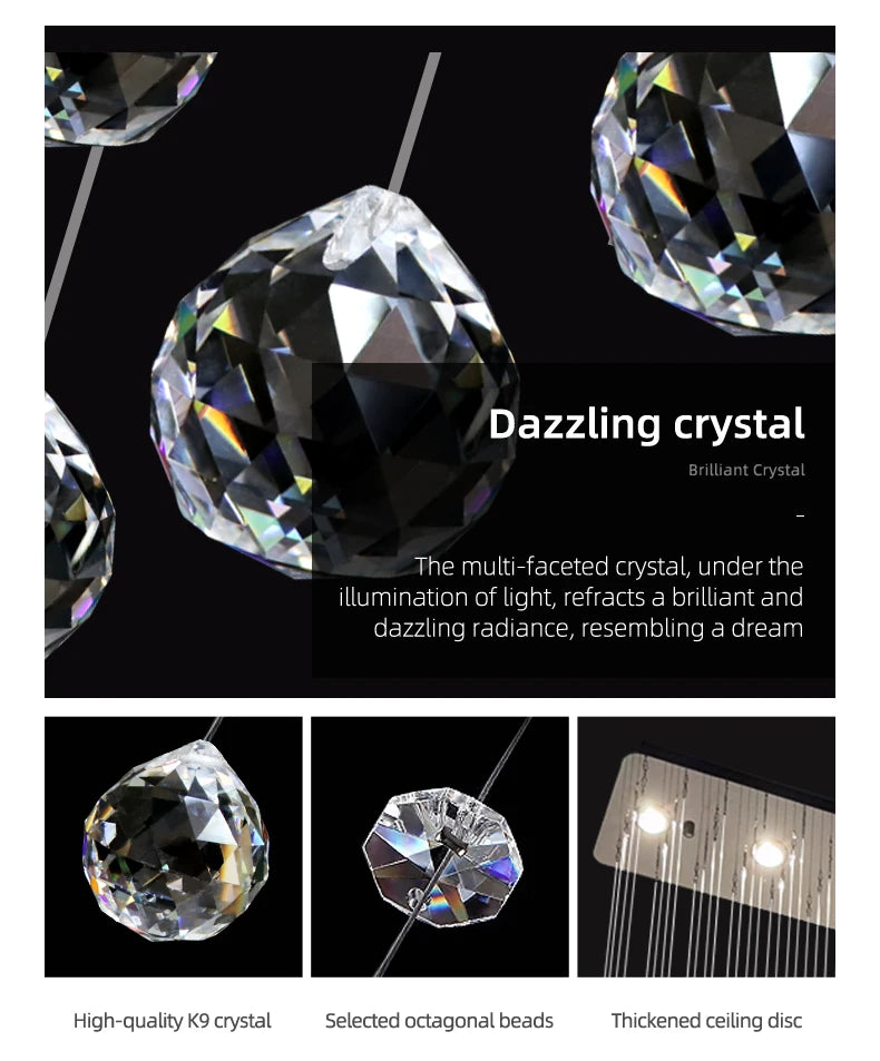 Modern Pendant Ceiling Lamps Suspension Lighting Living Room Pendant Lamp for Kitchen Over the Table Crystal Chandelier Pendants