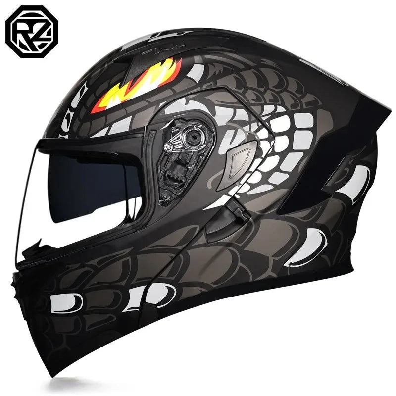 Full Face Motorcycle Helmet for Men and Women - Dual Lens Anti-Fog All Season Riding