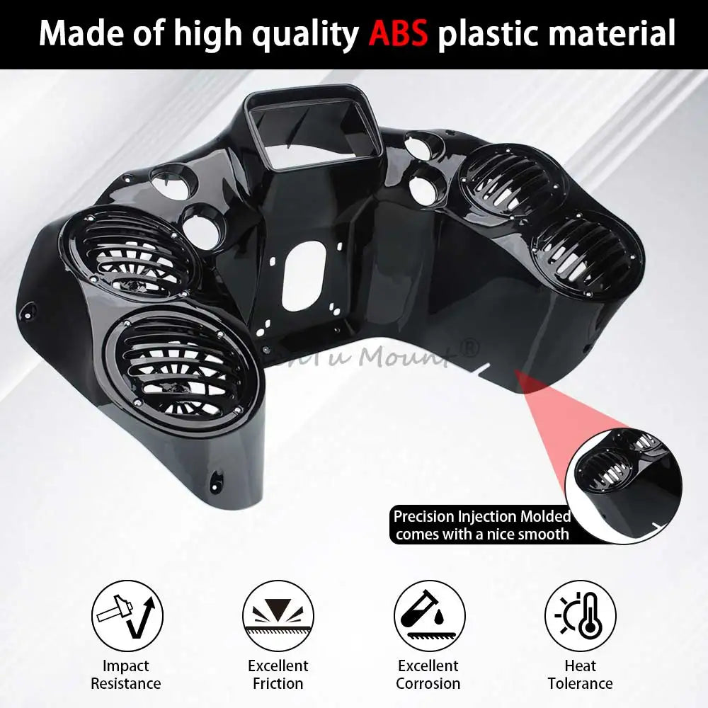 For Harley Touring Road Glide FLTR/I 1998-2009 FLTRX 2010-2013 Black Inner Fairing Cover with 4 6.5" Speaker Pods Motorcycle