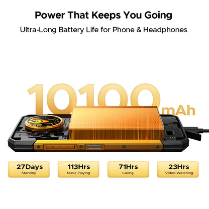 DOOGEE S200 X 5G Rugged Phone 48GB 512GB Dimensity 7050 6.72” FHD+120Hz 10100mAh 100MP Camera Android 16 NFC Smartphone