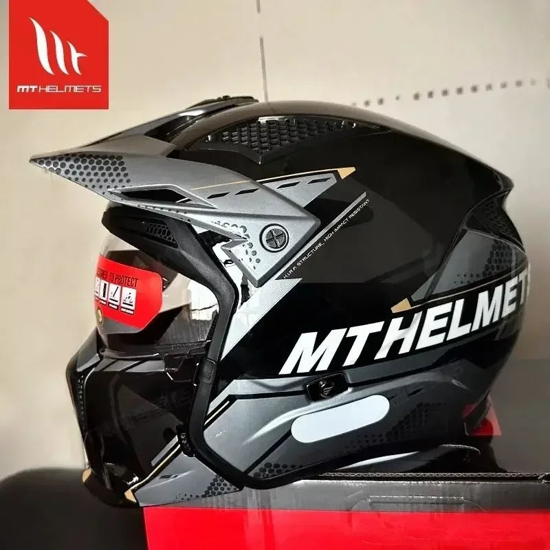 MT Street Fighter Motorcycle Helmet Detachable Combination Electroplated Gold Helmet ECE DOT Certification Full Face Casco Moto