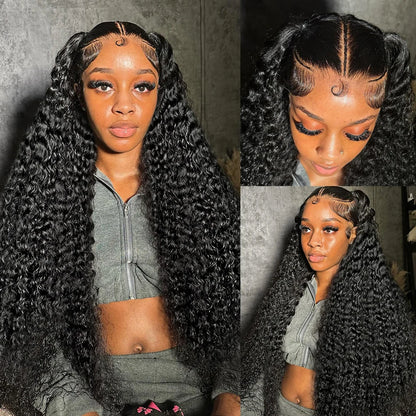 Deep Wave Frontal Wig 13x6 Hd Lace Loose Wave Wigs Brazilian Hair Natural Hairline Pre Plucked 40 Inch Lace Front Human Hair Wig