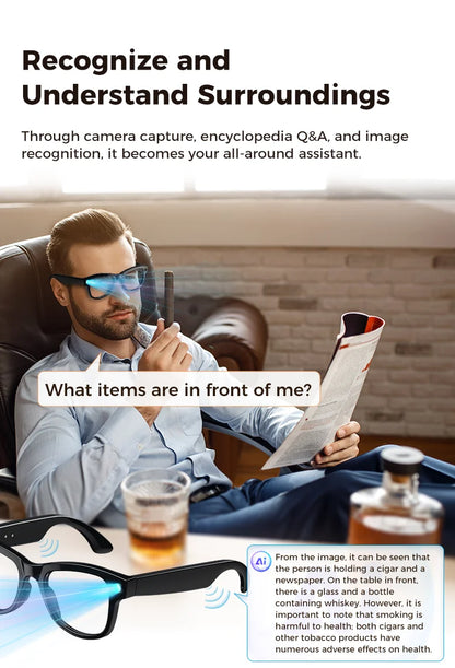 2026 New 4K HD AI Smart Glasses Men 800W Pixel Camera Bluetooth Call 4GB WIFI Transmission 3600mAh Battery Smart Glasses Women