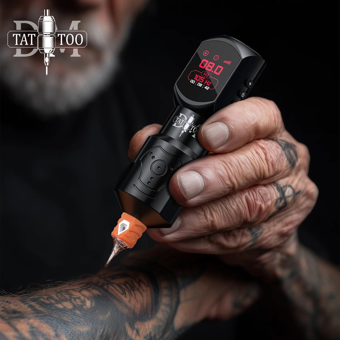 DM New Red-Dragon Wireless Tattoo Machine LED LargeScreen Customized Motor Wireless Tattoo Power Tattoo Gun For Permanent Makeup