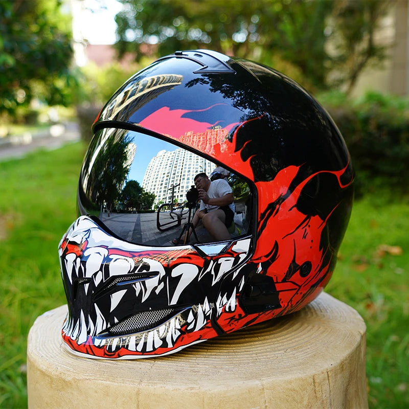 Scorpion Retro Motorcycle Helmet Removable Front Module Transparent Lens M L XL XXL Sizes Available for Motorbike Safety Gear