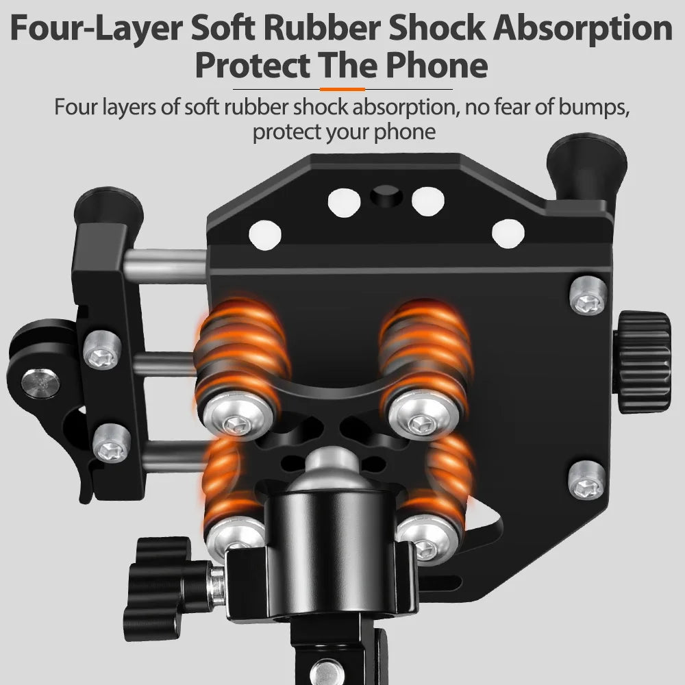 New Motorcycle Phone Holder Universal Alloy Shock-Absorbing Motos Bike Handlebar Navigation Bracket 360° Rotary Adjustable Stand