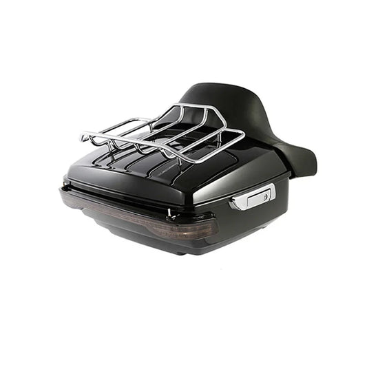 Top Case Moto Tail Bag King Tour Pak Pack Trunk With Turn Signal Led Rack for Harley CVO Road King Street Ultra Glide 2014-Later