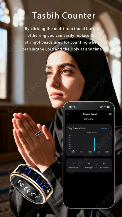 Display Screen Smart Ring Bluetooth Connection Heart Rate Sleep Monitoring Multi-function Ring Multiple Sports Modes Waterproof