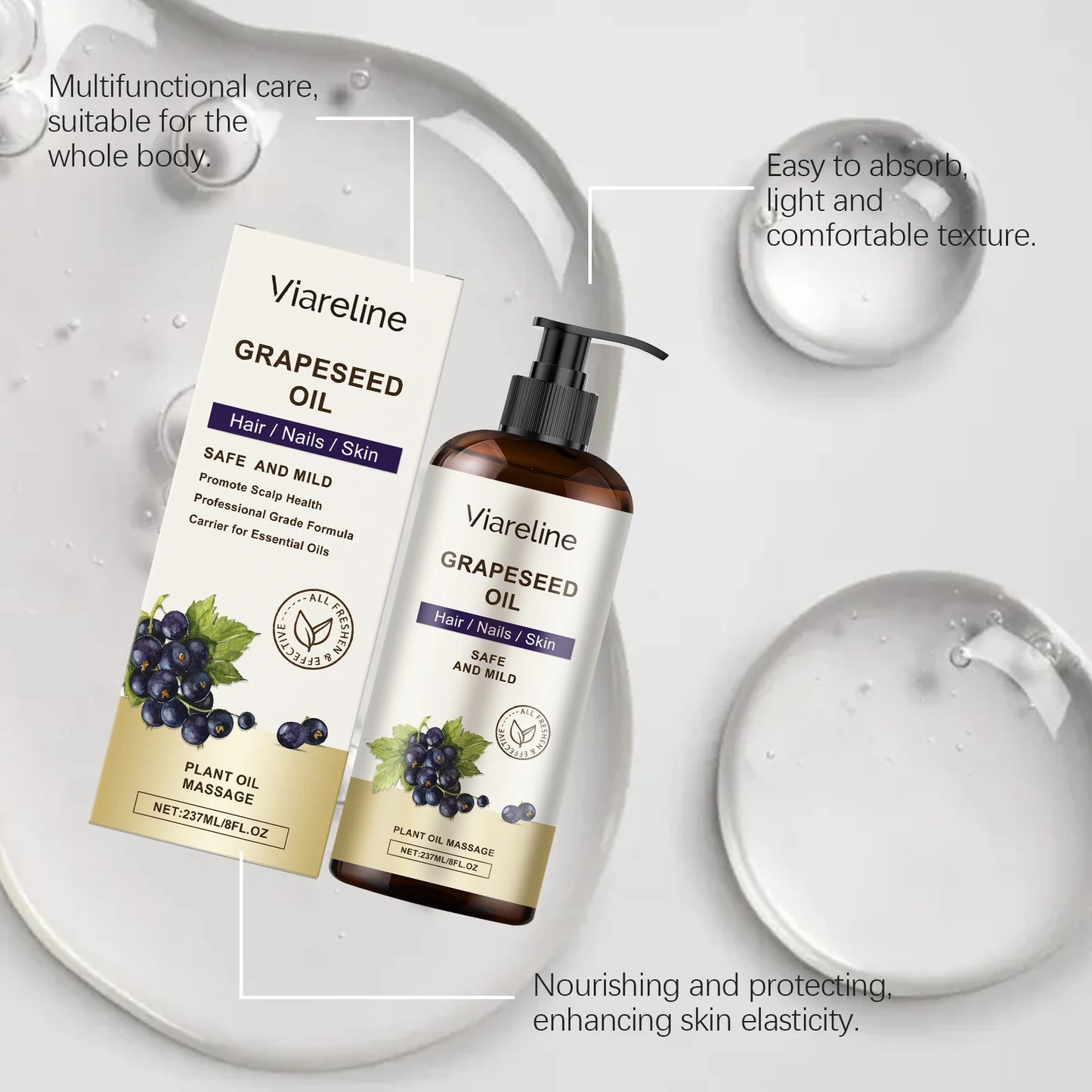 Multi-Purpose Care Oil, Hydrating Body & Hair Treatment, Nourishing Non-Greasy Formula