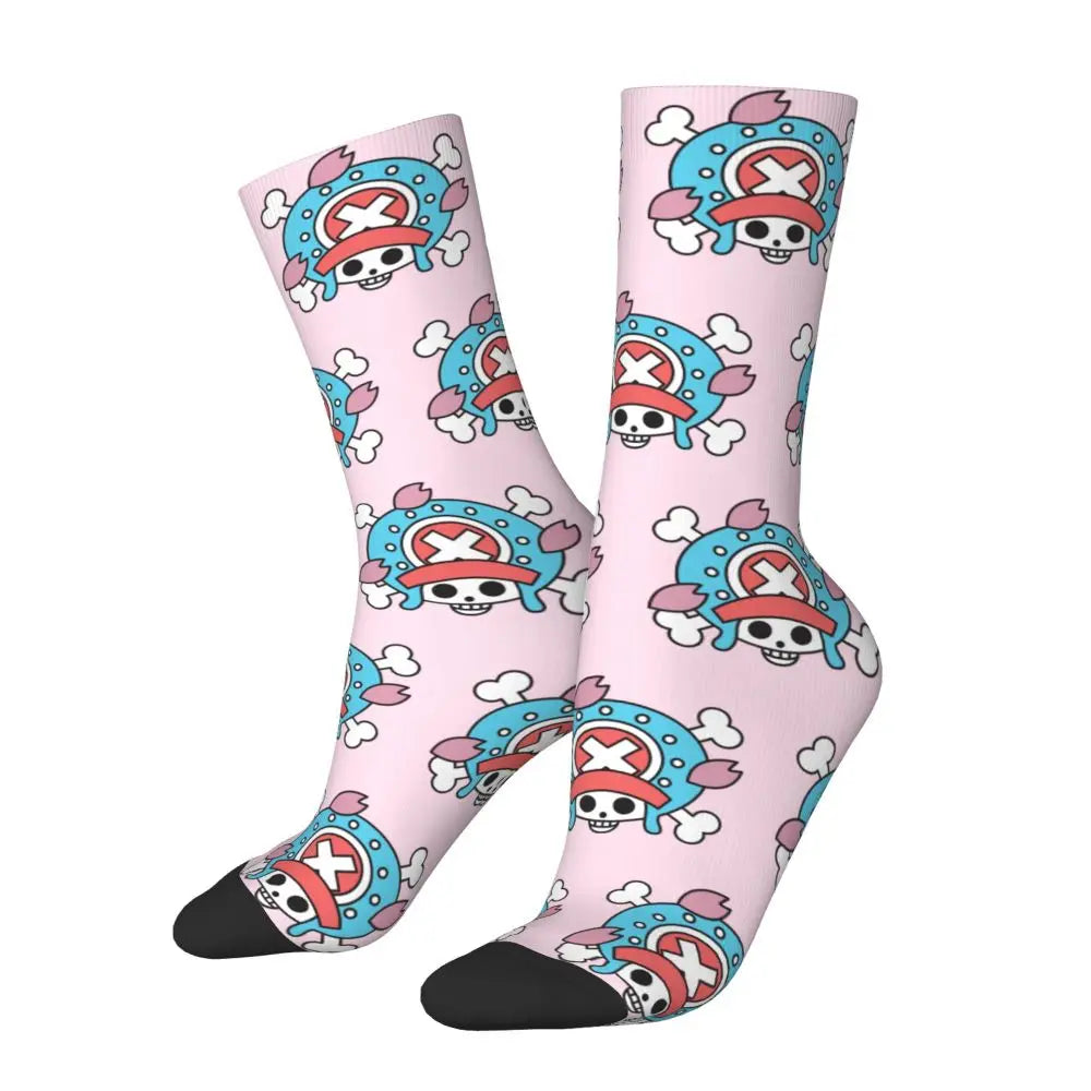Fashion Men's Socks Harajuku Tony Tony Choppers Sock Luffys Zoros Trafalgar Law Anime Women's Socks Spring Summer Autumn Winter