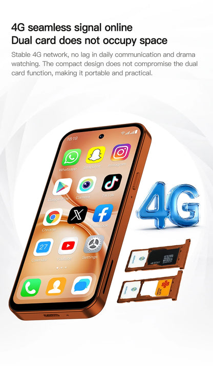 SERVO S45 PRO Android Mini Smartphone 4G LTE 4.5" HD Display 3+64GB Face Unlock Small Portable Cell Phone 2 SIM GPS Play Store
