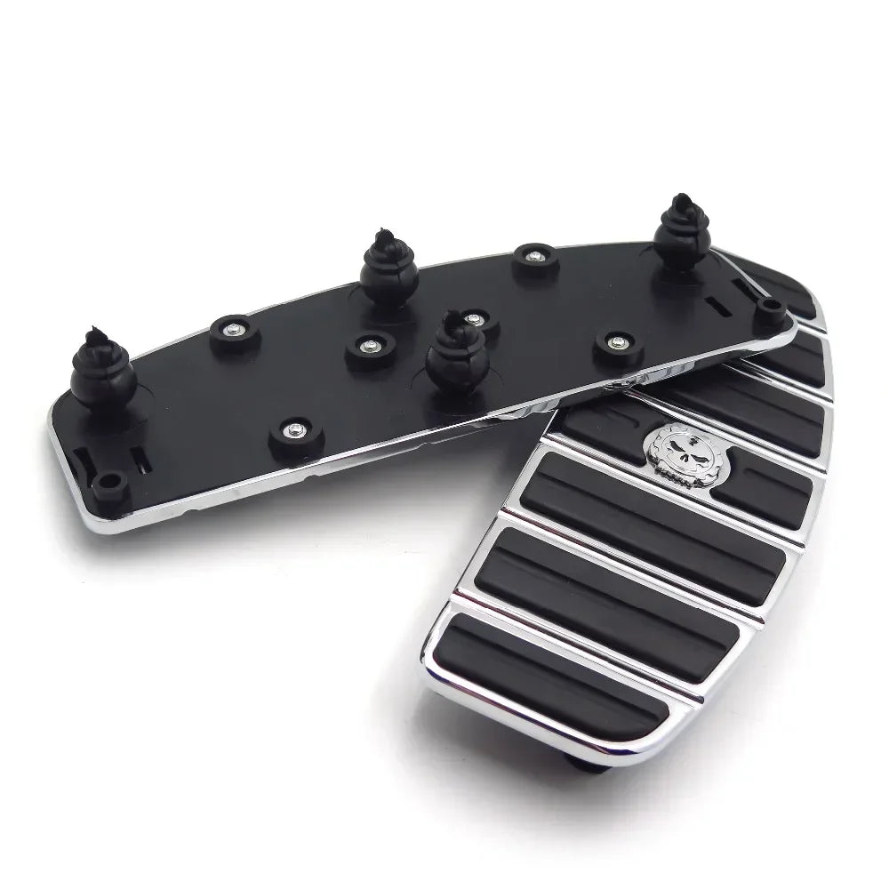 Skull Zombie Rider Motorcycle Footboard Insert Kit For 1980-Up Harley Davidson TOURING FLHT FLT FLTR FLHR FLHS SOFTAIL FLSTN