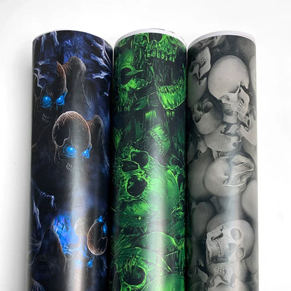 Graffiti Vinyl Wrap Car Wraps Personality Vinyl Paper for Car Wrapping Film Skull Pattern Auto Outdoor Accessories Body Covering
