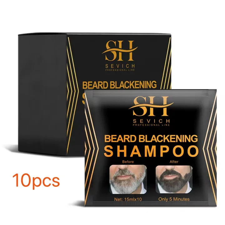 5PCS Natural Beard Hair Dye Shampoo Portable 5 Minute Instant Blackening Color Tint Cream Moustache Shampoo For Men Dropshipping