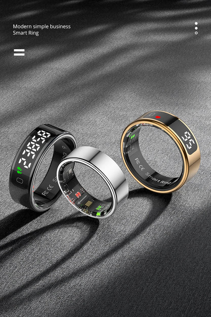 2025 COLMI R12 Smart Ring with Display Screen and Touch, Wireless Charging, Health Manager, 5 ATM Waterproof For Men Women