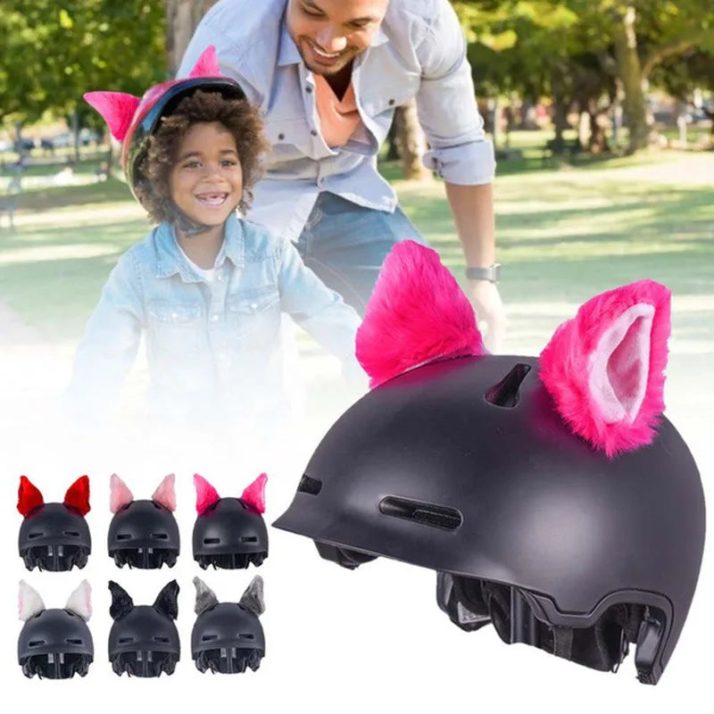 Motorcycle Helmet Cat Ears Decoration Cute Plush Stickers Motocross Helmet Full Face Off Road Helmet Decor Cosplay Styling