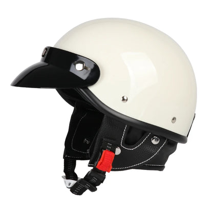 Motorcycle Helmet Half Helmet with Goggles Electric Vehicle Safety Helmet Suitable for Men and Women