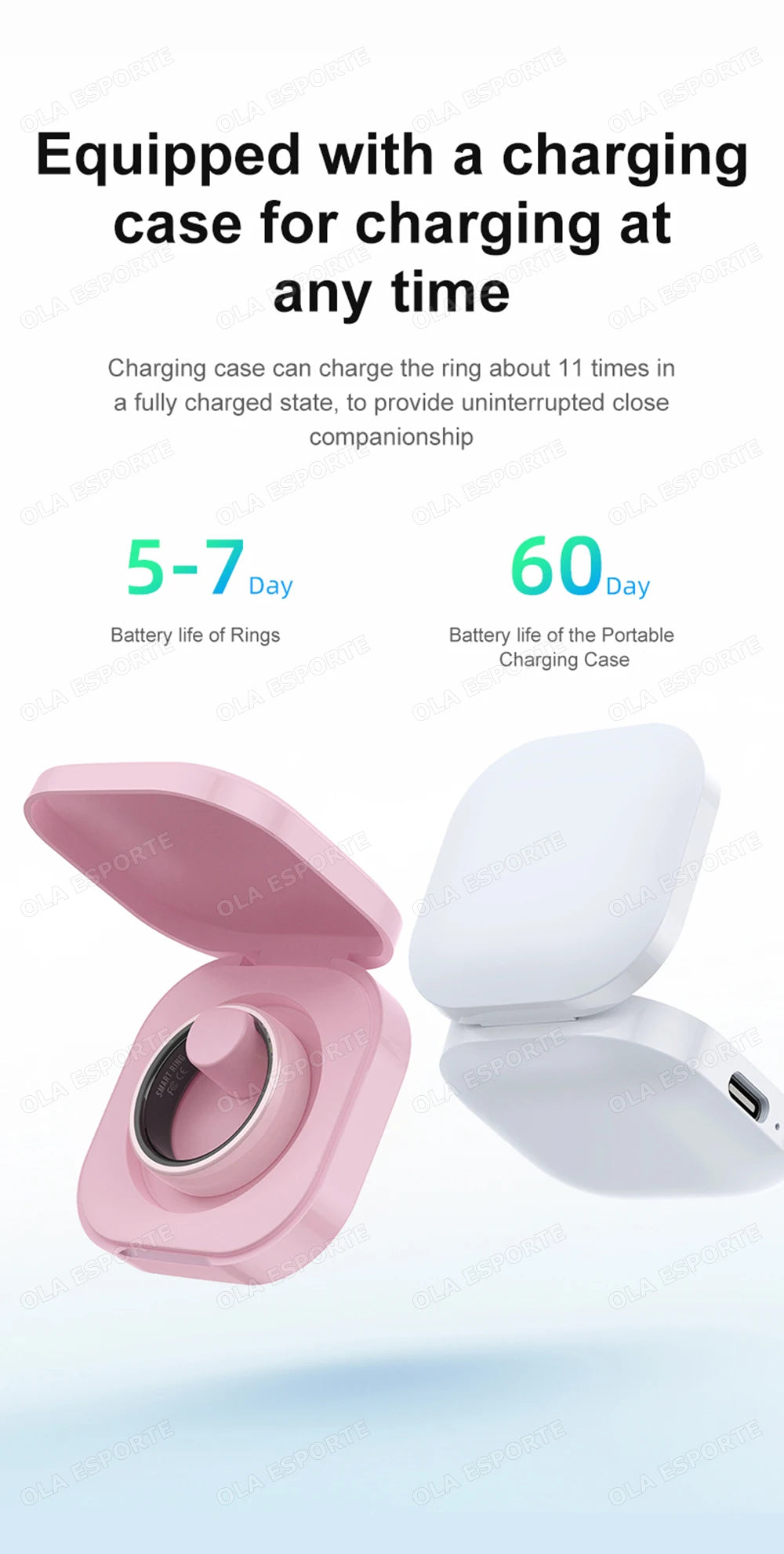 Smart Couple Ring Bluetooth Connection Multiple Sports Modes Pedometer Fitness Rings Heart Rate Sleep Monitoring 5ATM Waterproof