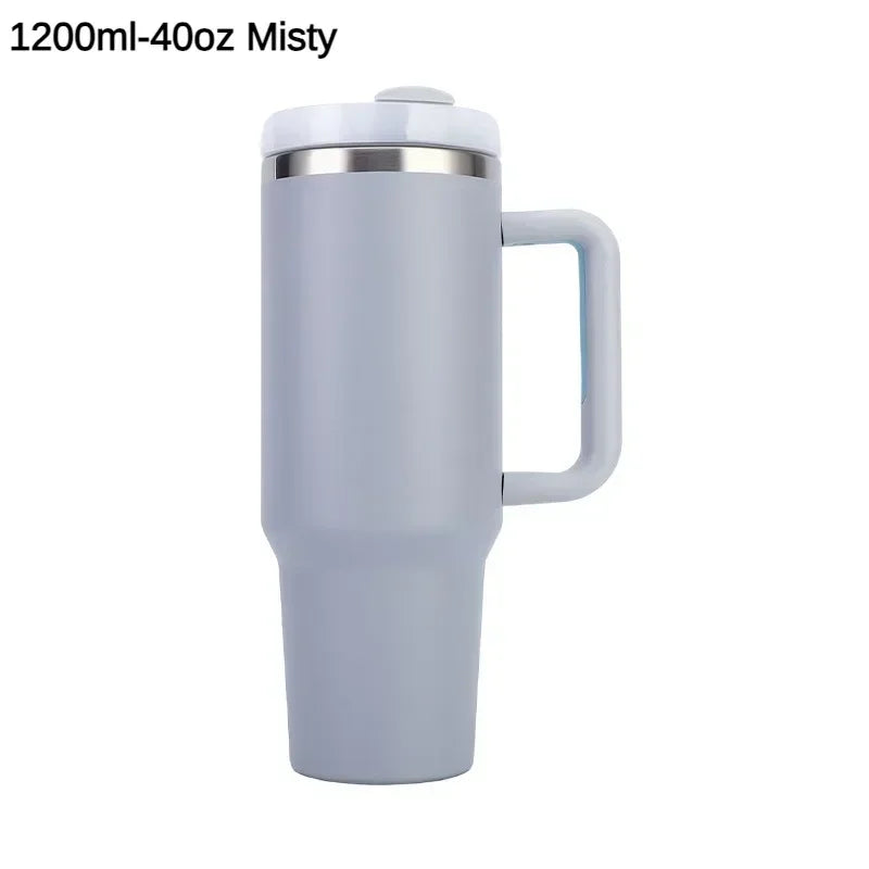 Thermal Mug 1200ml 40oz Handle Tumbler Insulated Car Travel Mug Vacuum Sublimation Stainless Steel H2.0 Flow State Tumbler Cup