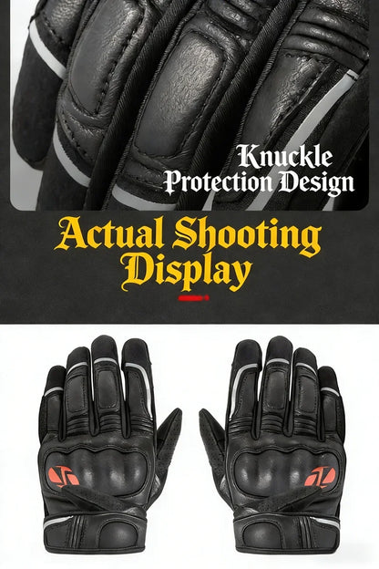 Unisex Goatskin Leather Riding Sports Biker Motorcycle Gloves Knuckle Mitten Men's Motocross Glove motogp Accessories for Summer