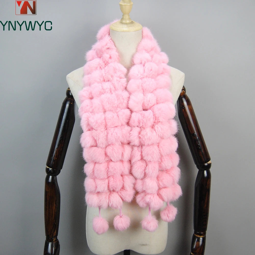 Women Winter Warm Real Rabbit Fur Scarf Hot Sale Natural Rabbit Fur Muffler 2025 Lady 100% Genuine Fur Scarves Wholesale Retail