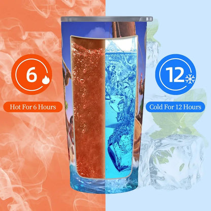 Moana and Pua Cartoon Movie Insulated Tumbler with Straws Stainless Steel Coffee Mugs Double Wall Car Bottle Cups 20oz
