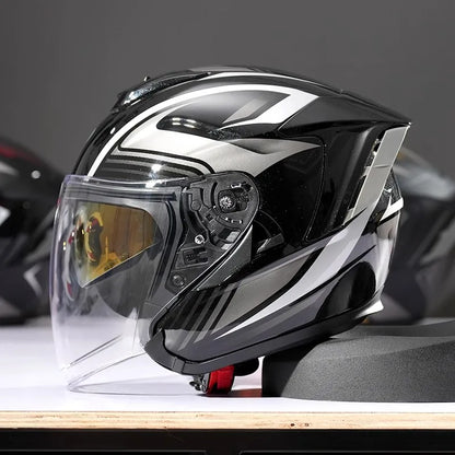 RSV DOT Motorcycle Helmet Double Visor 3/4 Half Helmets Scooter Casco Moto for Men Women Capacete Motorcycle Street Bike Gear