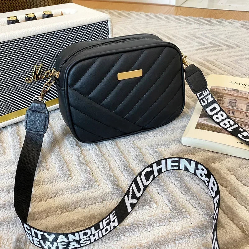 Minimalist Mini Fashionable Quilted Crossbody Bag Wallet, Trendy PU Shoulder Bag, WOMEN'S Casual Handbag and Mobile Phone Wallet