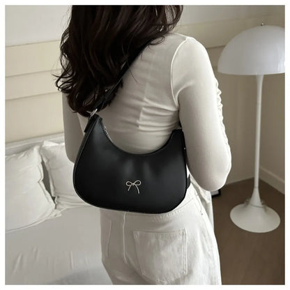 Bowknot Armpit Bag Korean Underarm Bag Luxury PU Leather Y2K Handbag Girls Shoulder Bag