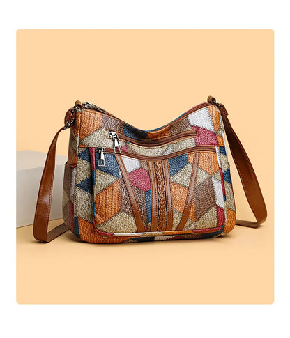 Women's Elegant Vintage Crossbody Bag Trendy HandBag Fashion Multi-pockets Shoulder Bag All-match Retro Crossbody Bag for Daily