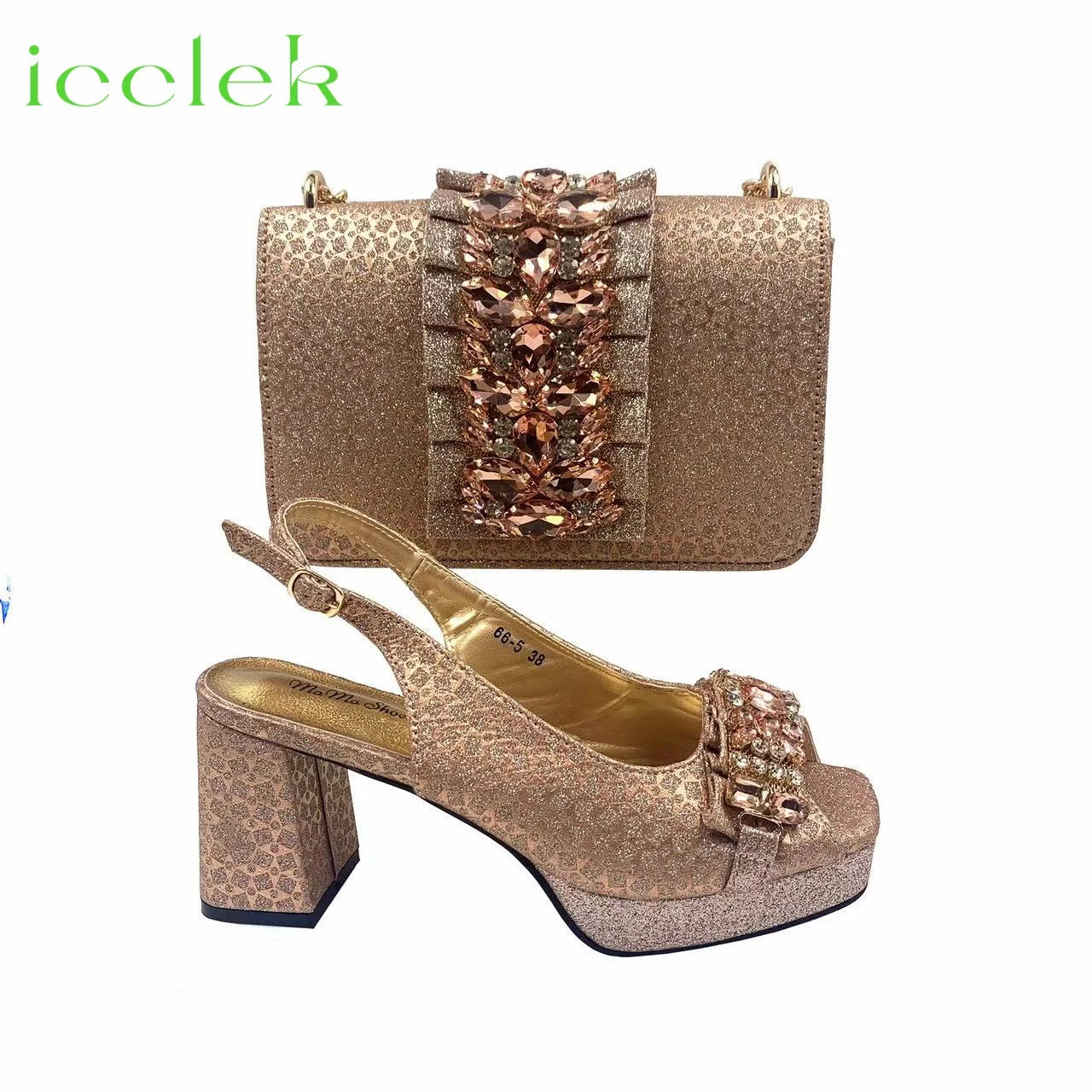 2026 Shiny Italian Fashion Pointed Toe Women Heel Fashion Rhinestone Decoration Silver Color Shoes And Bag Set